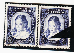 44A242 ÖSTERREICH 1952 Michl 976 PLATTENFEHLER " Großer  FARBFLECK " Gestempelt - Abarten & Kuriositäten