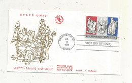 FDC ,1 Er Jour, ETATS UNIS, French Revolution,WASHINGTON DC 20066, 14 Jul 1989, Révolution Française, Frais Fr 1.65 E - Marcophilie