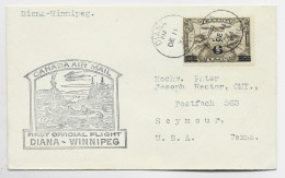 CANADA PA 6C SOLO LETTRE COVER DIANA WINNIPEG DE 11 1934 TO USA - Lettres & Documents