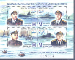 2018. Belarus, Admirals Of Navy Born In Belarus, S/s, Mint/** - Belarus