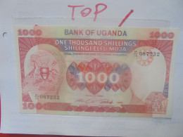 OUGANDA 1000 SHILLINGS 1986 Watermark Crested Crane Neuf/UNC (B.29) - Oeganda