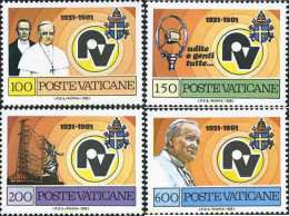 116904 MNH VATICANO 1981 50 ANIVERSARIO DE LA FUNDACION DE RADIO VATICANO - Autres & Non Classés