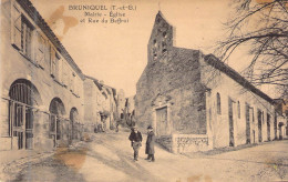 FRANCE - 82 - Bruniquel - Mairie - Eglise Et Rue Du Beffroi - Carte Postale Ancienne - Autres & Non Classés