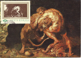 ROUMANIE - CARTE MAXIMUM - Yvert N° 2290 - HERCULE Et NEMEE - OEUVRE De RUBENS - Tarjetas – Máximo