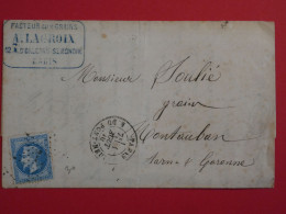 AV 18 FRANCE BELLE LETTRE RR 1 AOUT 1870 ETOILE DE PARIS N°17 A MONTAUBAN  +  N°29 + AFF. INTERESSANT+ + - 1863-1870 Napoléon III Lauré