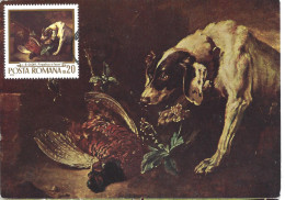 ROUMANIE - CARTE MAXIMUM - Yvert N° 2562 - TABLEAU De CHASSE - OEUVRE De Jean-Baptiste OUDRY - Cartoline Maximum