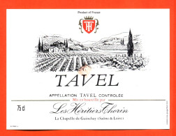 Etiquette Neuve De Vin Tavel Les Héritiers Thorin à La Chapelle De Guinchay - 75 Cl - Vin De Pays D'Oc