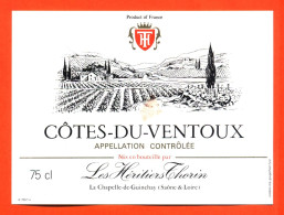 Etiquette Neuve De Vin Cotes Du Ventoux Les Héritiers Thorin à La Chapelle De Guinchay - 75 Cl - Côtes Du Ventoux