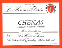 Etiquette Neuve De Vin Chenas Les Héritiers Thorin à La Chapelle De Guinchay - 75 Cl - Vin De Pays D'Oc