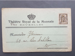 Typo 326A (Belgique 1937 België) Op Kaartje Munttheater / Théatre Royal De La Monnaie - Jan 1938 - Typo Precancels 1936-51 (Small Seal Of The State)