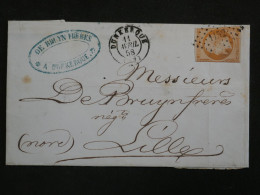 AV 19 FRANCE BELLE LETTRE 11 AVR.  1858  DUNKERQUE A LILLE   +NAPOLEON  40C  ++ AFF. INTERESSANT+ + - 1853-1860 Napoleon III