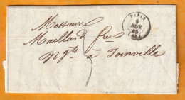 1845 - Lettre Pliée Avec Corresp De PARIS  Vers JOINVILLE , Haute Marne - Cad D'arrivée - Fleury Bonnetterie - 1801-1848: Precursors XIX