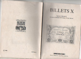 Catalogue BILLETS X - Spécial France - Assignats-banque De France-Trésor-divers -  60 Pages -  1996 - - Livres & Logiciels