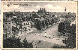 CPSM Carte Postale Belgique Tournai Cathédrale Surplombant La Place Verte  VM65262ok - Doornik