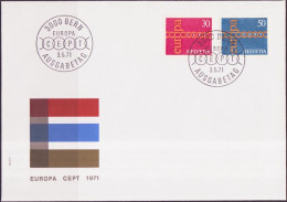 Europa CEPT 1971 Suisse - Switzerland - Schweiz FDC2 Y&T N°882 à 883 - Michel N°947 à 948 - 1971