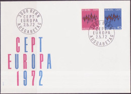 Europa CEPT 1972 Suisse - Switzerland - Schweiz FDC2 Y&T N°899 à 900 - Michel N°969 à 970 - 1972
