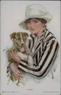 HARRISON FISCHER SIGNED 1910s POSTCARD - ALERT - WOMAN & DOG - EDIT REINTHAL & NEWMAN - N.763 (4191) - Fisher, Harrison