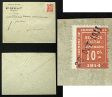 GUERRE N°1 10c Vermillon Lettre TB Cote 650€ Signé Calves ETTAPEN KOMMANDANTUR - War Stamps