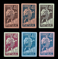 PORTUGAL STAMP - 1937 4º Cent. Death Of Gil Vicente - Md#577 IMPERF. - PROVA - PROOF - 6 DIF. COLOURS (LESP#35) - Ensayos & Reimpresiones