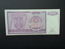 BOSNIE HERZÉGOVINE : Banque Serbe De BOSNIE-HERZÉGOVINE ** : 5000 DINARA   1992   P 138a    TTB * - Bosnie-Herzegovine
