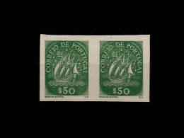 PORTUGAL STAMP - 1943 SHIP - Md#623 GREEN IMPERF. PAIR - PROVA - PROOF - MNH (LESP#37) - Prove E Ristampe