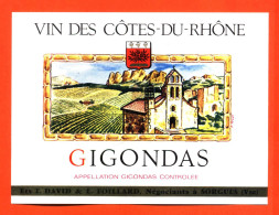 Etiquette Neuve De Vin Cotes Du Rhone  Gigondas T David Et L Foissard à Sorgues - 75cl - Côtes Du Rhône