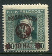 POLAND 1919 Surcharge 10 H.violet Overprint On Austria 30 H. LHM / *..  Michel 22b. - Unused Stamps