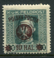 POLAND 1919 Surcharge 10 H.violet Overprint On Austria 30 H. LHM / *..  Michel 22b. - Nuevos