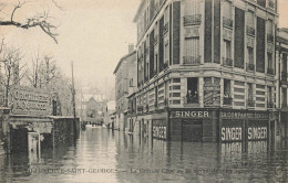 Villeneuve St Georges * La Grande Crue De La Seine , Janvier 1910 * Inondation Catastrophe * Commerce Magasin SINGER - Villeneuve Saint Georges