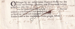 Ekeren/Oorderen/Wilmarsdonk - Polder Van Muysbroeck - 1734 - Kwitantie (V2368) - Manuscrits