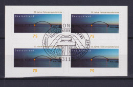 Bund 3003 SELBSTKLEBEND 4er Block 50 Jahre Fehmarnsundbrücke 75 C ESST Bonn - Altri & Non Classificati