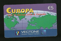 Carta Prepagata Vectone - Europa Da 5 Euro - Otros & Sin Clasificación