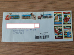 Cover Sent From Canada To Lithuania Panevezys 2022 Animals Dinosaur Tourism - Lettres & Documents