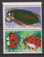 1978 Äquatorial-Guinea, Mi:GQ 1370+1374°, Yt:GQ 115-A+E,  Insekten, (Dytiscus Sp.+ Ladybug (F. Coccinellidae) - Guinée Equatoriale