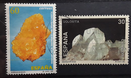 Minerales De ESPANA 1995 &1996  , 2 Timbres MINERAUX , Fluorite , Dolomite ,  Mineral ,obl TB - Minéraux