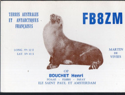 Ile St Paul Et Amsterdam  (TAAF)   Carte QSL De Radio-amateur 1978  (PPP41460) - TAAF : Territori Francesi Meridionali