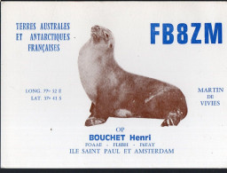 Ile St Paul Et Amsterdam  (TAAF)   Carte QSL De Radio-amateur 1978  (PPP41460) - TAAF : French Southern And Antarctic Lands