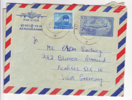 INDIA      Aerogramme  0,55  1967 To Germany - Luftpost