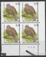 Belgique - België TP 3135 Bloc De 4 Impression Décalée + N° De Planche 2 ** - 1991-2020