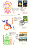 1981 ANNATA COMPLETA SU FDC VENEZIA SASS 1069-1087  Cv -------- - Covers & Documents