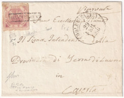 1859 29 Feb 2 Gr. Sass 7c Su Sovr. Da Mola Di Gaeta X Caserta Raro Doppio Porto X Distretto F. Chiav, Ray - Neapel