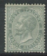 REGNO 1863 5 CENTESIMI GRIGIO VERDE  L.16 SENZA GOMMA - Nuevos