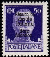 1943Italia, 50 Cent. Base Atlantica (*) Firmato Savarese Oliva - Local And Autonomous Issues