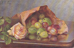 CPA ILLUSTRATIONS, SIGNED, M. BILLING- STILL LIFE WITH ROSES AND FRUITS - Billing, M.