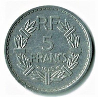 FRANCE / 5 FRANCS / LAVRILLIER / 1945 / ETAT TTB + / ALU - 5 Francs