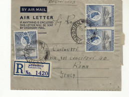 AG2178 AIR LETTER TANGANYICA MOROGORO TO ROMA - UGANDA KENYA TANGANYICA SAMPS - Tanganyika (...-1932)