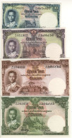 THAILAND Set 1-5-10-20 Baht  P74-77   ( 1955   King Rama IX Bhumibol Adulyadej + Royal Throne Hall At Back )  UNC - Thaïlande