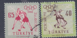 Turquie P. A. N° 35 / 36 O  Jeux Olympiques De Melbourne, Les 2 Valeurs Oblitérées Sinon TB - Luchtpost
