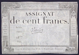 FRANCE * Assignat 100 Francs * Date 18 Nivose An III * État/Grade SUP/XXF * MM 49/LAF 173 * - Assegnati