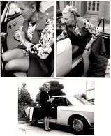 3 Photos Originales Pin-Up Sexy, Mini Jupe, Jolies Cuisses & Petite Culotte Dans Volkswagen Karmann Ghia Type 34 1961/69 - Cars